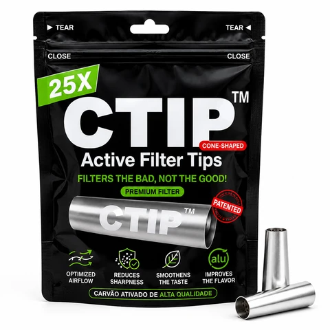 CTIP Active Filter Tips Premium Cone – 25 Filtros de Carvão Ativado